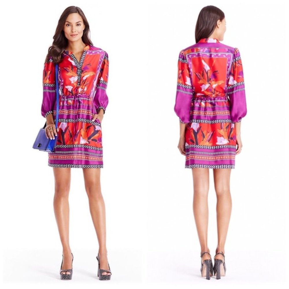Diane von Furstenberg Chrystie Shirt Silk Dress size 8